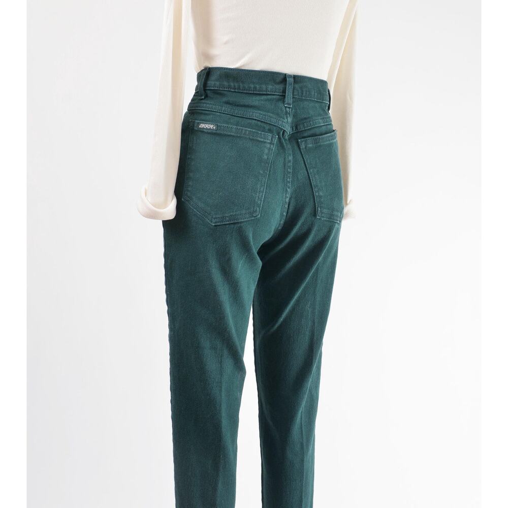 Vintage 90s Jordache High Waisted Green Cotton Spandex Skinny Mom Jeans S - Picture 7 of 8